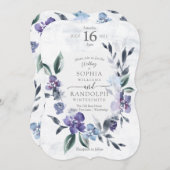 ダスティパープルフローラ庭園の結婚式招待状, Inv 招待状 (正面/裏面)