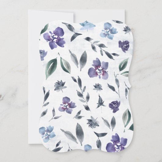 ダスティパープルフローラ庭園の結婚式招待状, Inv 招待状 (裏面)