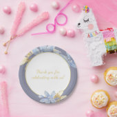 ダスティパープルフローラ水結婚色の ペーパープレート (パーティー)