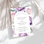ダスティパープルフローラ素朴結婚アーチズ 招待状
