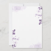 ダスティパープルフローラ素朴結婚式招待状 招待状 (裏面)