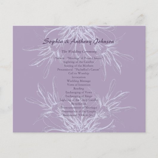 ダスティパープルフローラ結婚式 プログラム (正面)