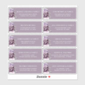 ダスティパープルプラム結婚のゲストアドレス シール (シート)