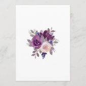 ダスティパープルマウヴ植物性縁ど金ゴールド結婚ズ 招待状 (裏面)