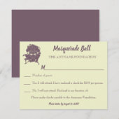 ダスティパープルマスカレードボールファンドレイザーガラへの返信 招待状 (正面/裏面)