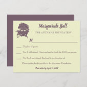 ダスティパープルマスカレードボール募金会Gala RSVP 招待状 (正面/裏面)