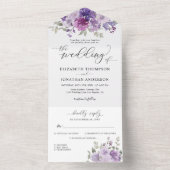 ダスティパープルメイヴ結婚フローラ詳細RSVP オールインワン招待状 (内側)