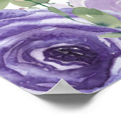 ダスティパープルユーカリプタスボタニカル結婚ウェルカム ポスター (角)