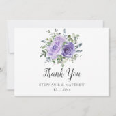 ダスティパープルユーカリ植物学結婚の サンキューカード (正面)
