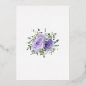 ダスティパープルユーカリ植物学結婚の 箔招待状 (裏面)