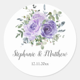 ダスティパープルユーカリ植物性フローラ結婚ズ ラウンドシール