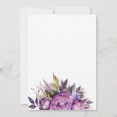 ダスティパープルラベンダーフローラボホモノグラム結婚ズ 招待状 (裏面)
