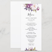 ダスティパープルラベンダーフローラボホ結婚ズ メニュー (正面/裏面)