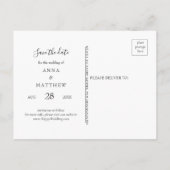 ダスティパープルラベンダーフローラ結婚式の日付を保存 ポストカード (裏面)