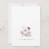 ダスティパープルラベンダーワイルドフラワー庭園の結婚式 招待状 (裏面)