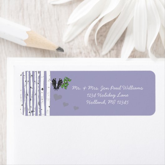 ダスティパープルヴィンテージ鳥樺の木ツリー ラベル (インサイチュ)