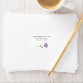 ダスティパープル春フラワー差出人住所 ラベル (インサイチュ)