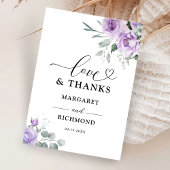 ダスティパープル素朴フローラ結婚のサンキューカード サンキューカード