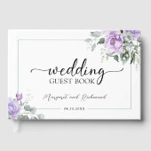 ダスティパープル素朴フローラ結婚ズゲストブック ゲストブック (正面)