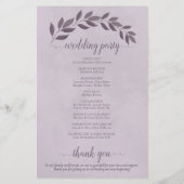 ダスティパープル葉ズ予算結婚式 プログラム (裏面)