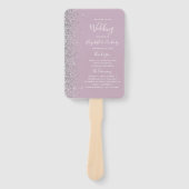 ダスティパープル薄紫シルバーグリッター結婚式 プログラム ハンドファン (正面)