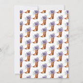 ダスティパープル金ゴールドフローラカウボーイブートキンセアニラ 招待状 (裏面)