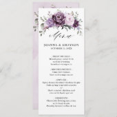 ダスティパープル開花フローラメニューカード 招待状 (正面/裏面)