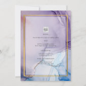 ダスティパープル ネイビーブルー ゴールド インク 結婚式 招待状 (裏面)