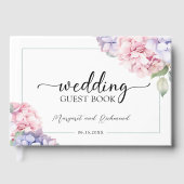 ダスティパープル&ピンクアジサイ結婚ズゲストブック ゲストブック (正面)