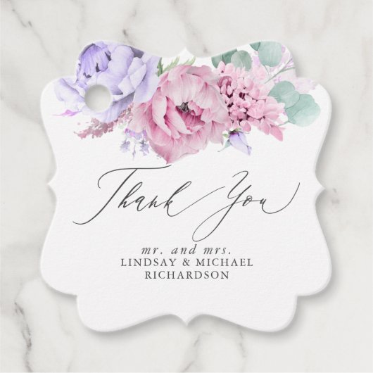 ダスティパープル フローラル エレガント サンクス フェイバータグ (正面)