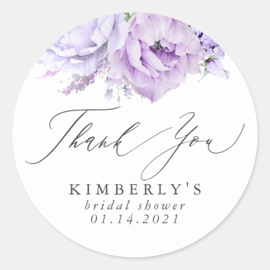 ダスティパープル フローラル ボタニカル サンクス ラウンドシール (正面)