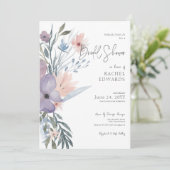 ダスティパープル&ブルーボホフローラブライダルシャワー 招待状 (スタンド正面)