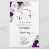 ダスティパープル&プラムフローラ予算結婚式 プログラム (正面)