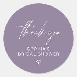 ダスティパープル ミニマル ブライダルシャワー お礼 ラウンドシール