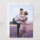 ダスティパープル ラベンダー ゴールド ジオメトリック ウェディング 招待状 (裏面)