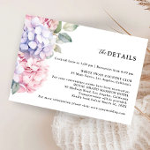 ダスティパープル&赤面ピンクアジサイ結婚ズ詳細 エンクロージャーカード