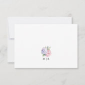 ダスティパープル&赤面ピンクアジサイ結婚式RSVP 出欠カード (裏面)