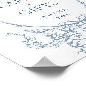 ダスティビクトリアンブのブルーのフローラカードとギフト ポスター (角)