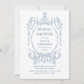 ダスティビクトリアンブ華美ルブライダルシャワーQRコード 招待状 (正面)