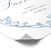 ダスティビクトリアンブ華美・ブルー・フローラが支持す結婚る ポスター (角)