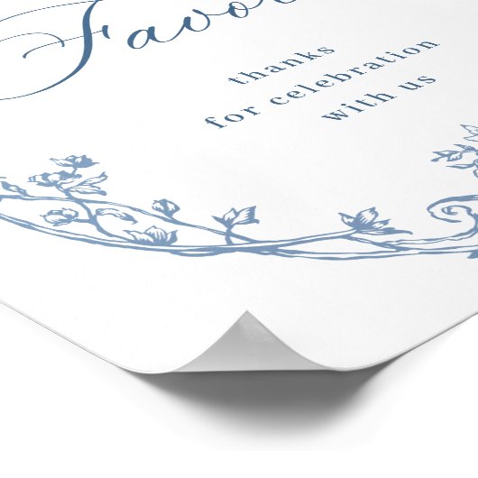 ダスティビクトリアンブ華美・ブルー・フローラが支持す結婚る ポスター (角)