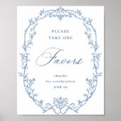 ダスティビクトリアンブ華美・ブルー・フローラが支持す結婚る ポスター (正面)