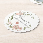 ダスティピかわいらしンクフローラブライダルシャワー ペーパーコースター (アングル)