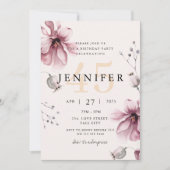 ダスティピエレガントンクフローラ秋誕生日 招待状 (正面)