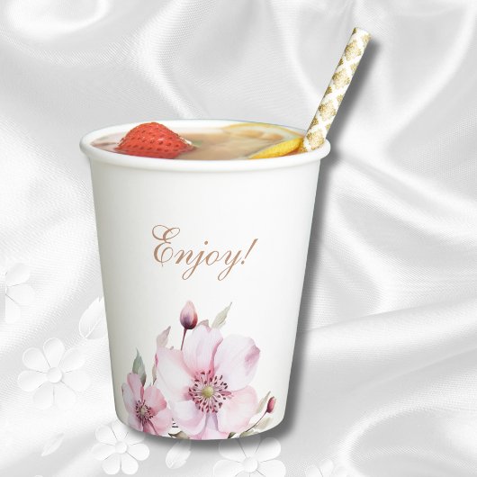 ダスティピフェミニンンクフローラバラブライダルシャワー 紙コップ