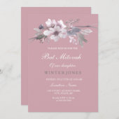 ダスティピモダンンクフローラバルミツワー招待状 招待状 (正面/裏面)