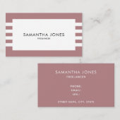 ダスティピモダンンク白ミニマルフリーラストライプンサー 名刺 (正面/裏面)