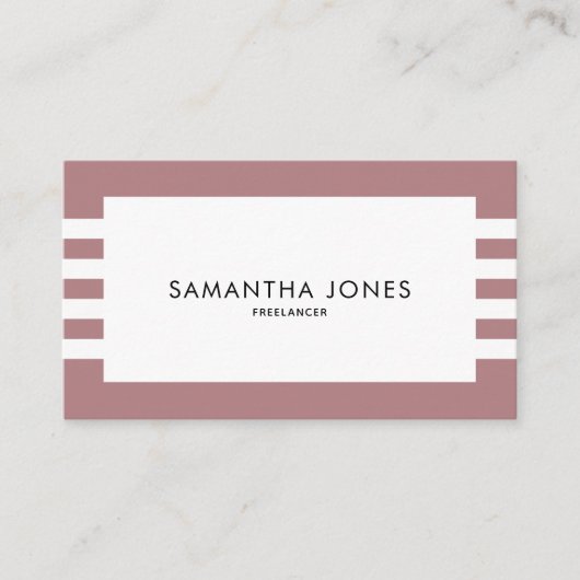 ダスティピモダンンク白ミニマルフリーラストライプンサー 名刺 (正面)