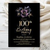 ダスティピンクとグレーフローラ100th誕生日パーティー 招待状
