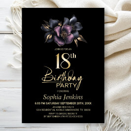 ダスティピンクとグレーフローラ18th誕生日パーティー 招待状